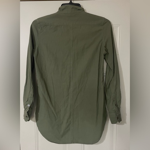 Frame Green Cotton Button Down Tunic Streetwear Natural Fibers Military Small - Picture 8 of 9